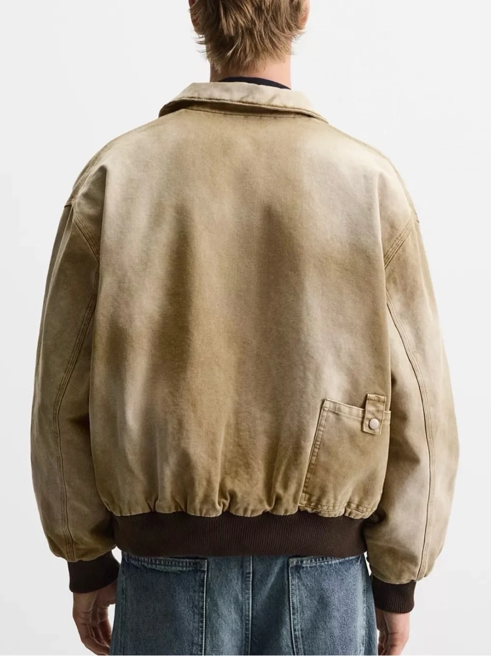Zara Washed Bomber Jacket Size L